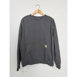 Carhartt Force Sweatshirt Mens Large Gray Relaxed Fit Crewneck Pullover Work